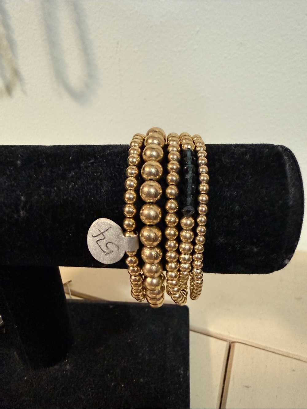 14 Kt Gold Filled Beaded Multi-Strand Women’s Bracelet Stack.